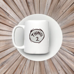 Dr Seuss Thing 1 and Thing 2 Adult Red Crew Neck Short Sleeve Mug 6 Dr Seuss Thing 1 and Thing 2 Adult Red Crew Neck Short Sleeve Mug