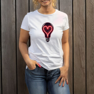 Glowing Heart in Lightbulb T-shirt
