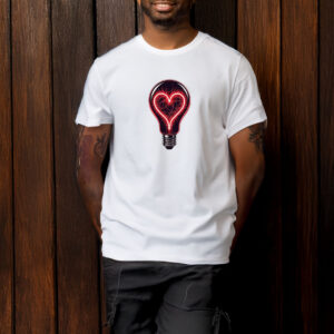 Glowing Heart in Lightbulb T-shirt